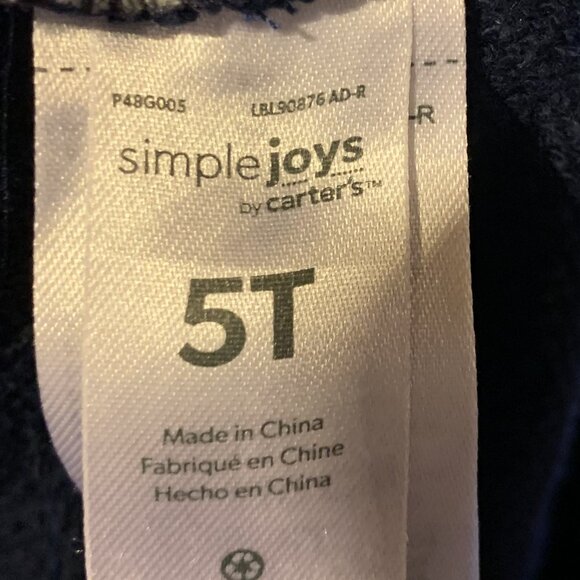 Carter's Boys Jogging Pant Size 5T Navy Blue - Picture 3 of 3